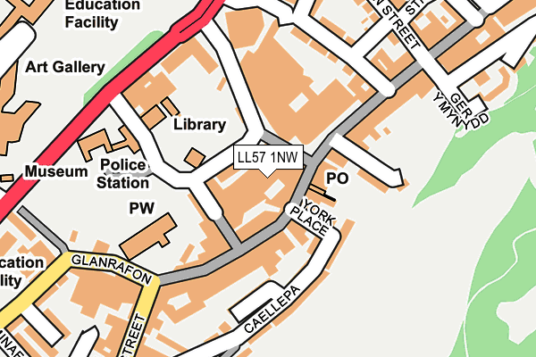 LL57 1NW map - OS OpenMap – Local (Ordnance Survey) LL57 1NW map - OS OpenMap – Local (Ordnance Survey)