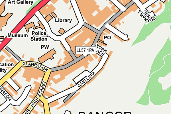 LL57 1PA map - OS OpenMap – Local (Ordnance Survey) LL57 1PA map - OS OpenMap – Local (Ordnance Survey)