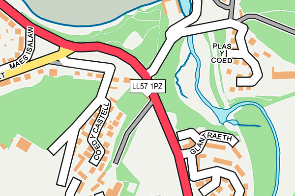 LL57 1PZ map - OS OpenMap – Local (Ordnance Survey) LL57 1PZ map - OS OpenMap – Local (Ordnance Survey)