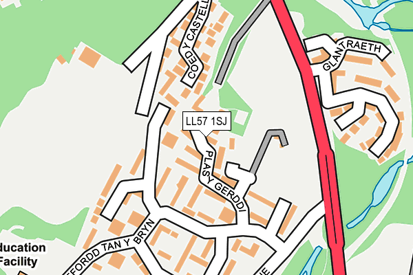 LL57 1SJ map - OS OpenMap – Local (Ordnance Survey) LL57 1SJ map - OS OpenMap – Local (Ordnance Survey)