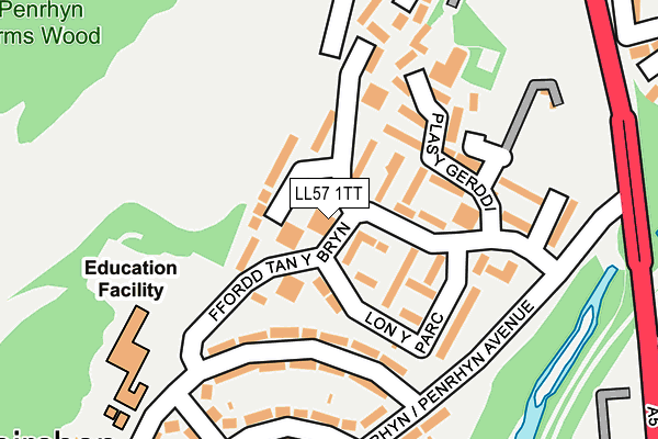 LL57 1TT map - OS OpenMap – Local (Ordnance Survey) LL57 1TT map - OS OpenMap – Local (Ordnance Survey)