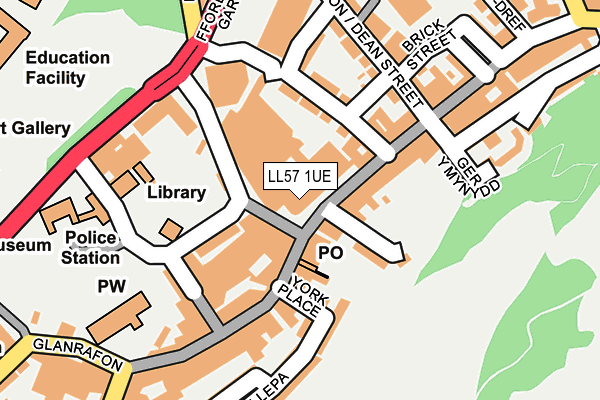 LL57 1UE map - OS OpenMap – Local (Ordnance Survey) LL57 1UE map - OS OpenMap – Local (Ordnance Survey)