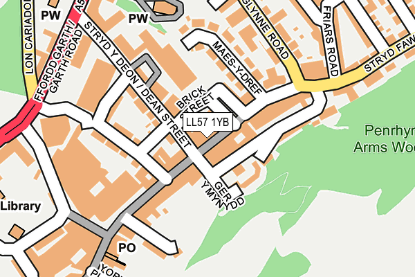 LL57 1YB map - OS OpenMap – Local (Ordnance Survey) LL57 1YB map - OS OpenMap – Local (Ordnance Survey)