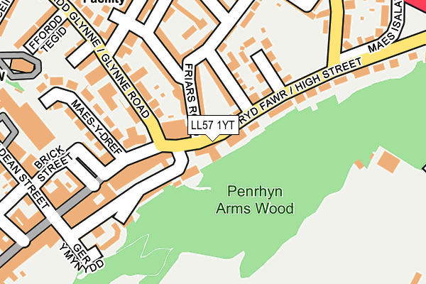 LL57 1YT map - OS OpenMap – Local (Ordnance Survey) LL57 1YT map - OS OpenMap – Local (Ordnance Survey)