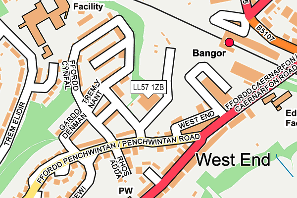 LL57 1ZB map - OS OpenMap – Local (Ordnance Survey) LL57 1ZB map - OS OpenMap – Local (Ordnance Survey)