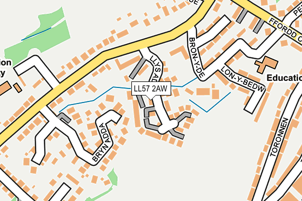 LL57 2AW map - OS OpenMap – Local (Ordnance Survey) LL57 2AW map - OS OpenMap – Local (Ordnance Survey)