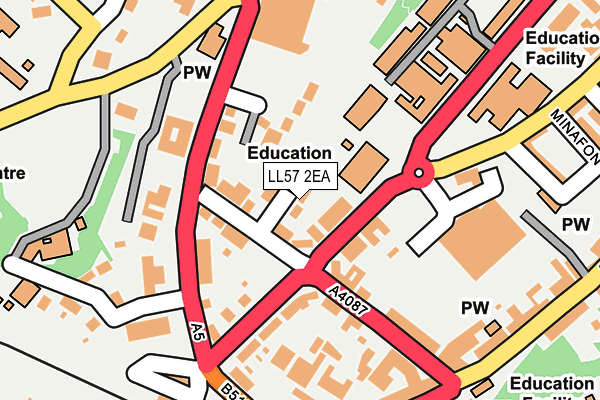 LL57 2EA map - OS OpenMap – Local (Ordnance Survey) LL57 2EA map - OS OpenMap – Local (Ordnance Survey)