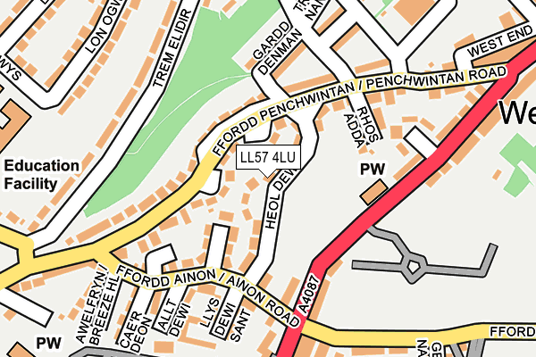 LL57 4LU map - OS OpenMap – Local (Ordnance Survey) LL57 4LU map - OS OpenMap – Local (Ordnance Survey)