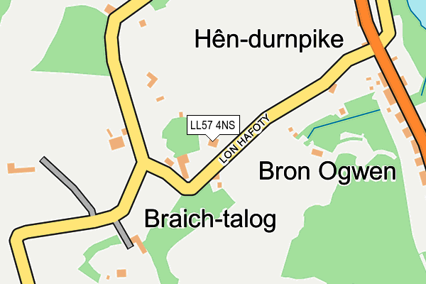 LL57 4NS map - OS OpenMap – Local (Ordnance Survey) LL57 4NS map - OS OpenMap – Local (Ordnance Survey)