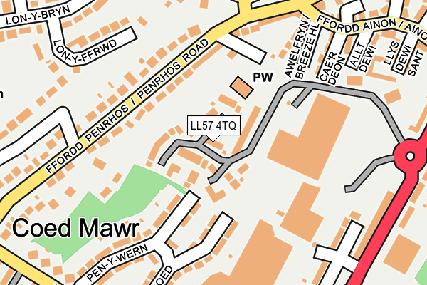 LL57 4TQ map - OS OpenMap – Local (Ordnance Survey) LL57 4TQ map - OS OpenMap – Local (Ordnance Survey)