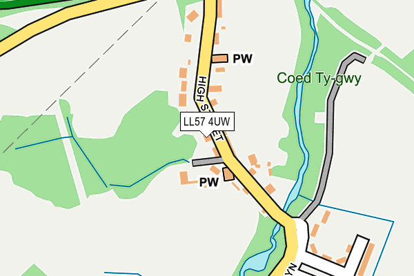 LL57 4UW map - OS OpenMap – Local (Ordnance Survey) LL57 4UW map - OS OpenMap – Local (Ordnance Survey)