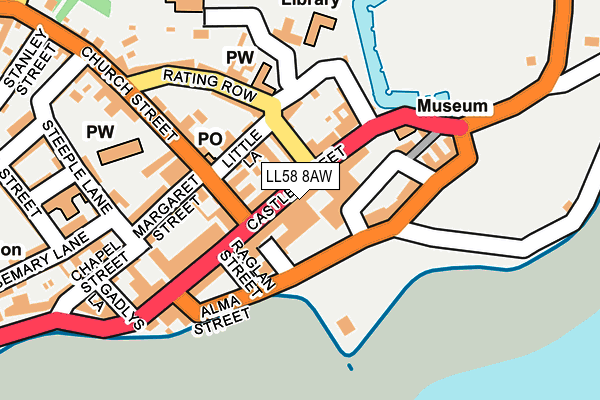 LL58 8AW map - OS OpenMap – Local (Ordnance Survey)