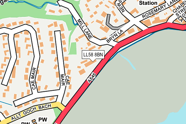 LL58 8BN map - OS OpenMap – Local (Ordnance Survey) LL58 8BN map - OS OpenMap – Local (Ordnance Survey)
