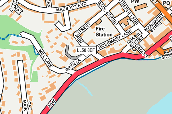 LL58 8EF map - OS OpenMap – Local (Ordnance Survey) LL58 8EF map - OS OpenMap – Local (Ordnance Survey)
