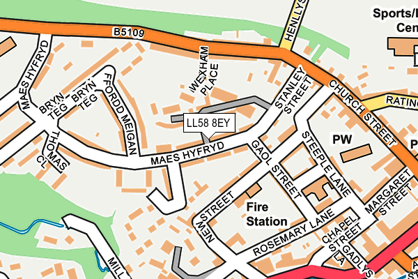 LL58 8EY map - OS OpenMap – Local (Ordnance Survey) LL58 8EY map - OS OpenMap – Local (Ordnance Survey)