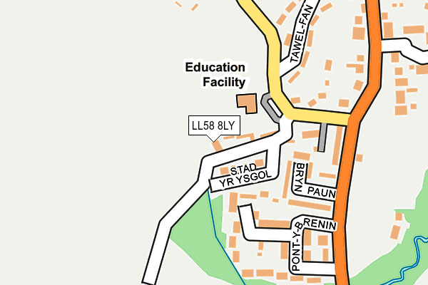 LL58 8LY map - OS OpenMap – Local (Ordnance Survey) LL58 8LY map - OS OpenMap – Local (Ordnance Survey)