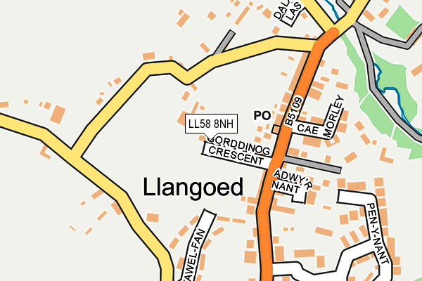 LL58 8NH map - OS OpenMap – Local (Ordnance Survey) LL58 8NH map - OS OpenMap – Local (Ordnance Survey)