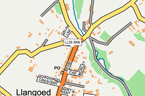 LL58 8NN map - OS OpenMap – Local (Ordnance Survey) LL58 8NN map - OS OpenMap – Local (Ordnance Survey)
