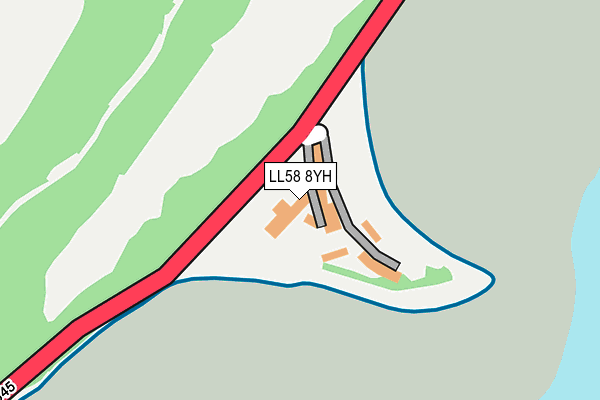 LL58 8YH map - OS OpenMap – Local (Ordnance Survey) LL58 8YH map - OS OpenMap – Local (Ordnance Survey)