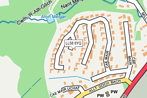 LL58 8YQ map - OS OpenMap – Local (Ordnance Survey) LL58 8YQ map - OS OpenMap – Local (Ordnance Survey)