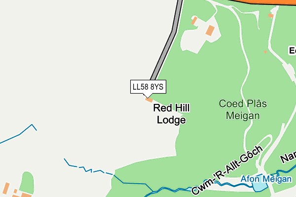 LL58 8YS map - OS OpenMap – Local (Ordnance Survey) LL58 8YS map - OS OpenMap – Local (Ordnance Survey)