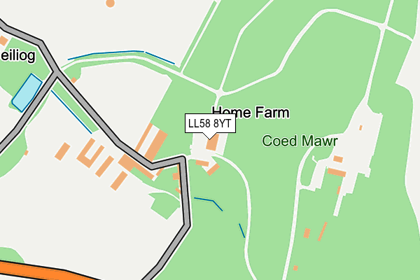 LL58 8YT map - OS OpenMap – Local (Ordnance Survey) LL58 8YT map - OS OpenMap – Local (Ordnance Survey)