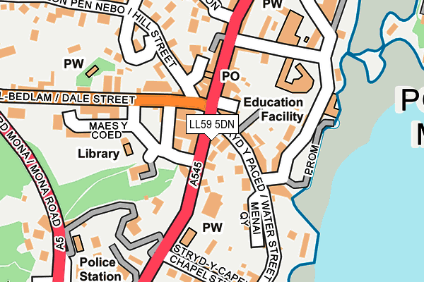 LL59 5DN map - OS OpenMap – Local (Ordnance Survey) LL59 5DN map - OS OpenMap – Local (Ordnance Survey)