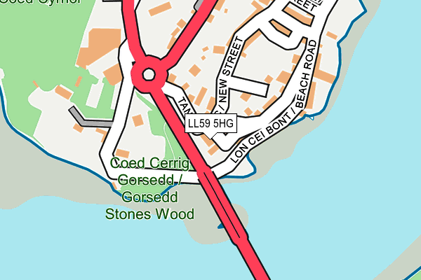 LL59 5HG map - OS OpenMap – Local (Ordnance Survey) LL59 5HG map - OS OpenMap – Local (Ordnance Survey)