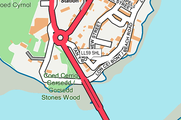 LL59 5HL map - OS OpenMap – Local (Ordnance Survey)