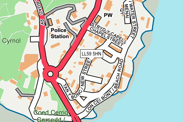 LL59 5HN map - OS OpenMap – Local (Ordnance Survey)