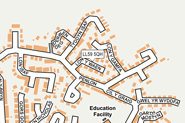 LL59 5QH map - OS OpenMap – Local (Ordnance Survey) LL59 5QH map - OS OpenMap – Local (Ordnance Survey)
