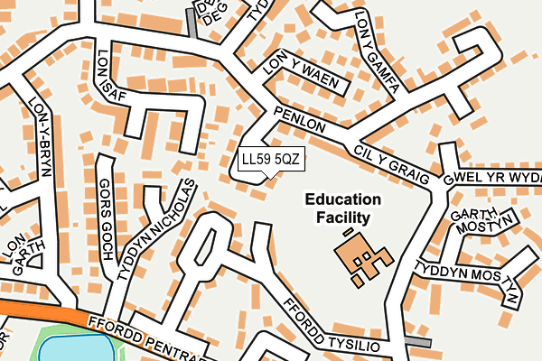 LL59 5QZ map - OS OpenMap – Local (Ordnance Survey) LL59 5QZ map - OS OpenMap – Local (Ordnance Survey)