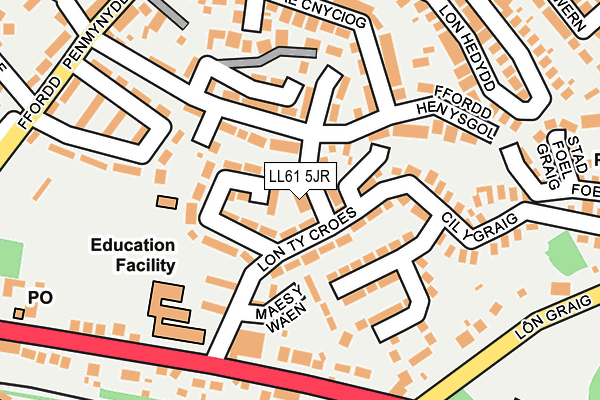 LL61 5JR map - OS OpenMap – Local (Ordnance Survey) LL61 5JR map - OS OpenMap – Local (Ordnance Survey)