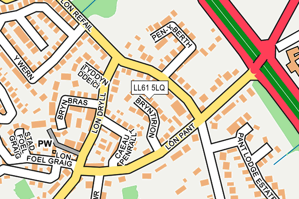 LL61 5LQ map - OS OpenMap – Local (Ordnance Survey) LL61 5LQ map - OS OpenMap – Local (Ordnance Survey)