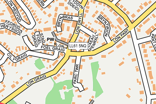LL61 5NQ map - OS OpenMap – Local (Ordnance Survey) LL61 5NQ map - OS OpenMap – Local (Ordnance Survey)