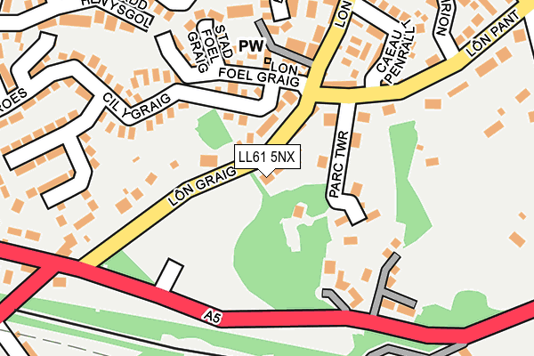 LL61 5NX map - OS OpenMap – Local (Ordnance Survey) LL61 5NX map - OS OpenMap – Local (Ordnance Survey)