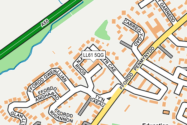 LL61 5QG map - OS OpenMap – Local (Ordnance Survey) LL61 5QG map - OS OpenMap – Local (Ordnance Survey)