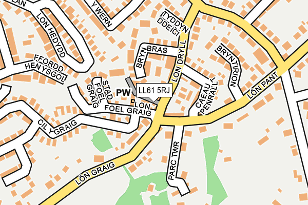 LL61 5RJ map - OS OpenMap – Local (Ordnance Survey) LL61 5RJ map - OS OpenMap – Local (Ordnance Survey)