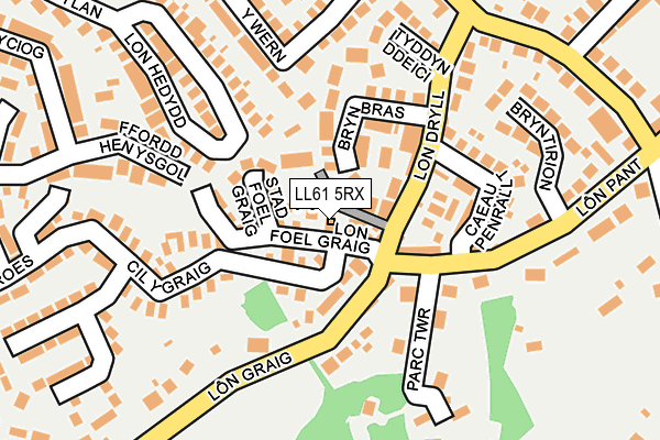 LL61 5RX map - OS OpenMap – Local (Ordnance Survey) LL61 5RX map - OS OpenMap – Local (Ordnance Survey)