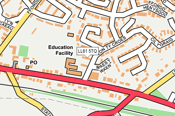 LL61 5TQ map - OS OpenMap – Local (Ordnance Survey) LL61 5TQ map - OS OpenMap – Local (Ordnance Survey)