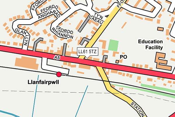 LL61 5TZ map - OS OpenMap – Local (Ordnance Survey) LL61 5TZ map - OS OpenMap – Local (Ordnance Survey)