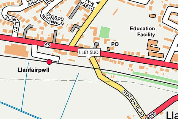 LL61 5UQ map - OS OpenMap – Local (Ordnance Survey) LL61 5UQ map - OS OpenMap – Local (Ordnance Survey)