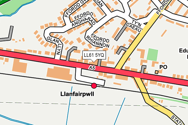 LL61 5YQ map - OS OpenMap – Local (Ordnance Survey) LL61 5YQ map - OS OpenMap – Local (Ordnance Survey)