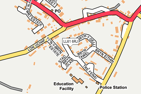 LL61 6RJ map - OS OpenMap – Local (Ordnance Survey) LL61 6RJ map - OS OpenMap – Local (Ordnance Survey)
