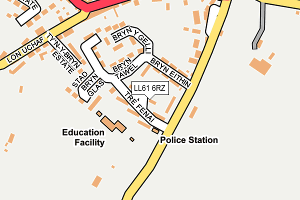 LL61 6RZ map - OS OpenMap – Local (Ordnance Survey) LL61 6RZ map - OS OpenMap – Local (Ordnance Survey)