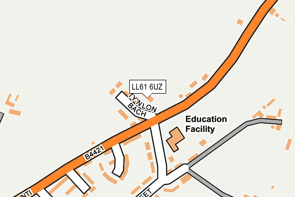 LL61 6UZ map - OS OpenMap – Local (Ordnance Survey) LL61 6UZ map - OS OpenMap – Local (Ordnance Survey)