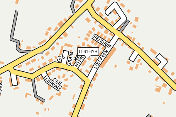 LL61 6YH map - OS OpenMap – Local (Ordnance Survey) LL61 6YH map - OS OpenMap – Local (Ordnance Survey)