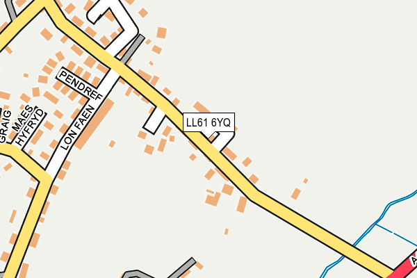 LL61 6YQ map - OS OpenMap – Local (Ordnance Survey) LL61 6YQ map - OS OpenMap – Local (Ordnance Survey)