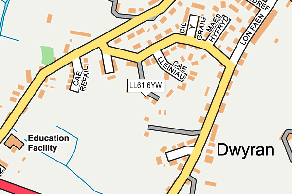 LL61 6YW map - OS OpenMap – Local (Ordnance Survey) LL61 6YW map - OS OpenMap – Local (Ordnance Survey)