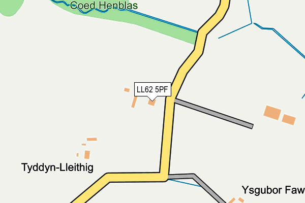 LL62 5PF map - OS OpenMap – Local (Ordnance Survey)